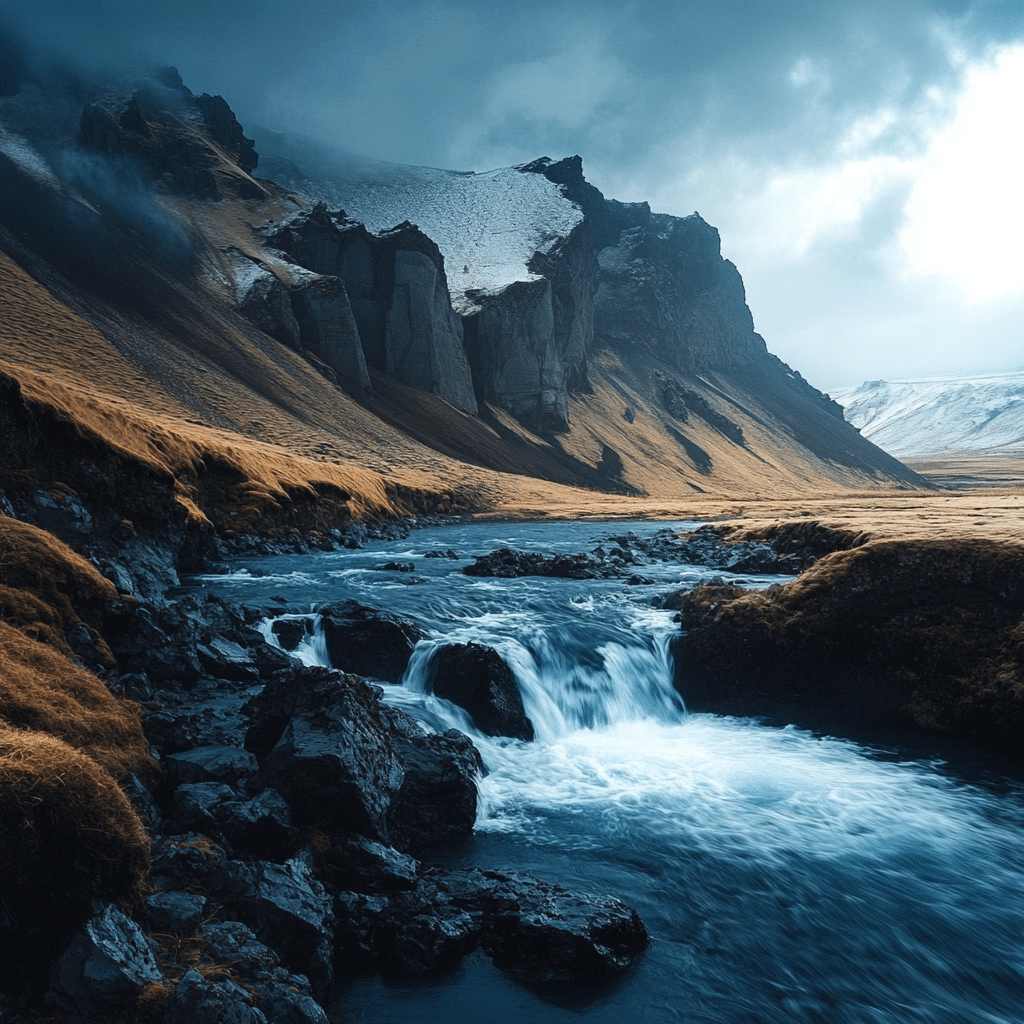 Michaelis Events honeymoon moment with a couple embracing on a cliffside in Iceland, surrounded by snow-capped mountains and sweeping views—ideal for a dramatic post-wedding experience.