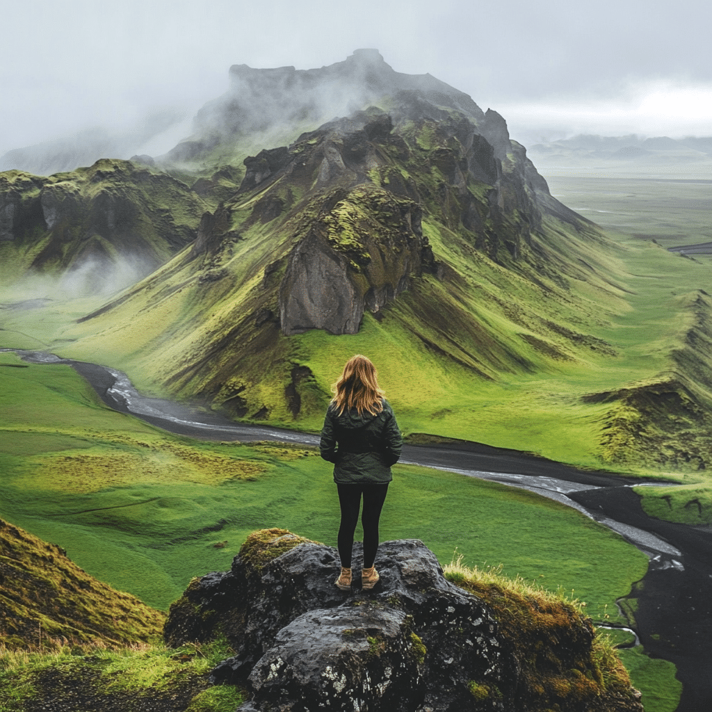 Michaelis Events honeymoon moment with a couple exploring the Golden Circle, with geysers erupting and glaciers in the background—perfect for a scenic wedding getaway.