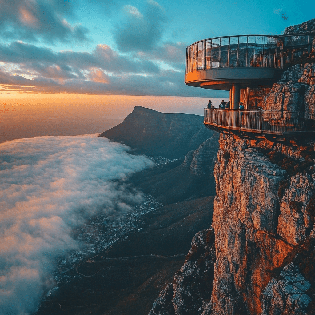 Newlyweds standing at the edge of a waterfall in the Drakensberg Mountains during their South Africa honeymoon—an adventurous and romantic moment planned by Michaelis Events.